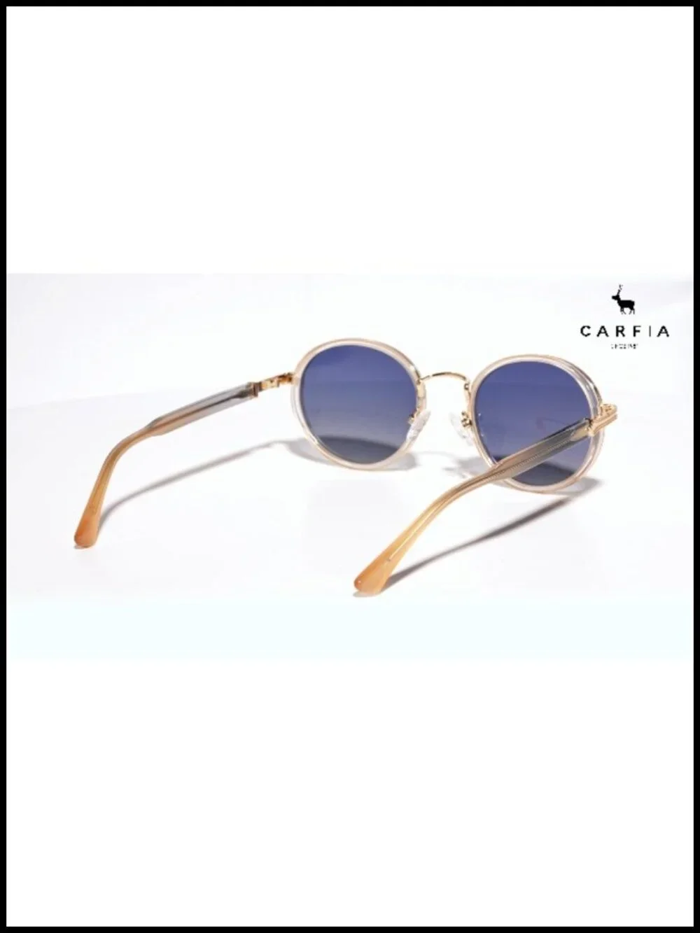 Retro Round Sunglasses Polarized UV Protection Acetate-Metal Frame CA1951